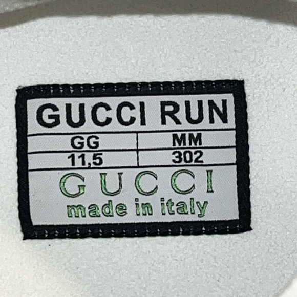 Authentic GUCCI SNEAKERS MENS RUN TRAINERS TECH FABRIC LOGO sz 11.5G / 12 US - Picture 6 of 15